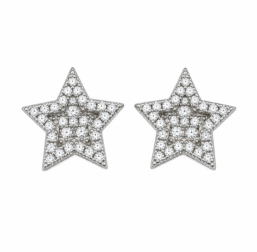 Moissanite Star Earrings